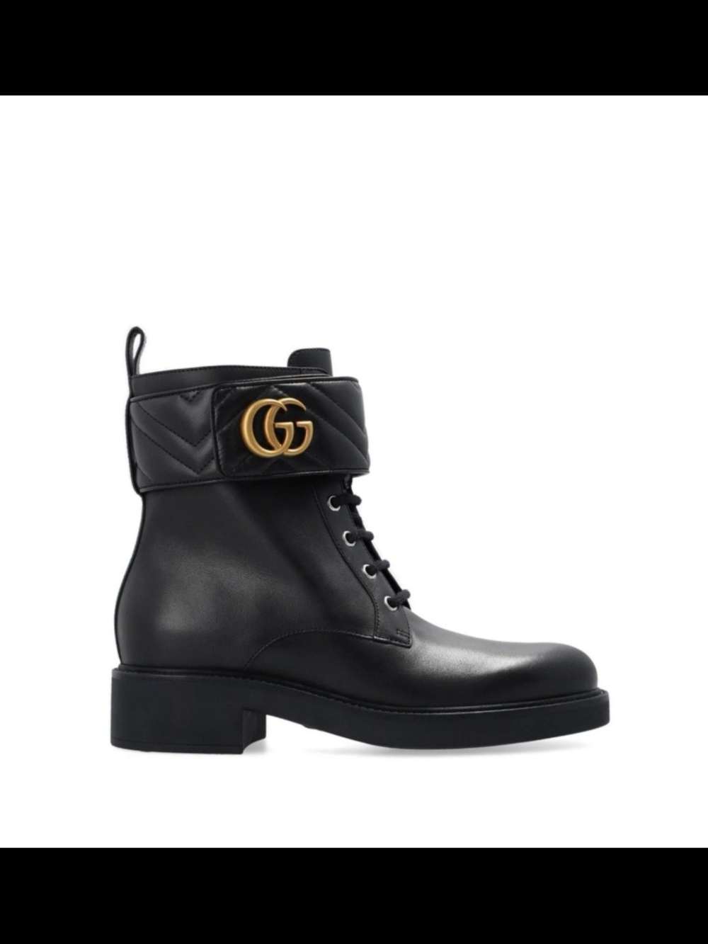 Gucci Black Leather Logo Ankle Boots - Picture 9 of 12